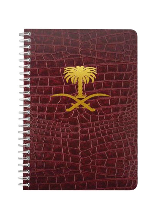 LOWHA Saudi Arabia A5 Spiral Bound Notebook Brown/Gold  - Image 1
