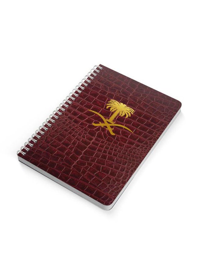 LOWHA Saudi Arabia A5 Spiral Bound Notebook Brown/Gold  - Image 2