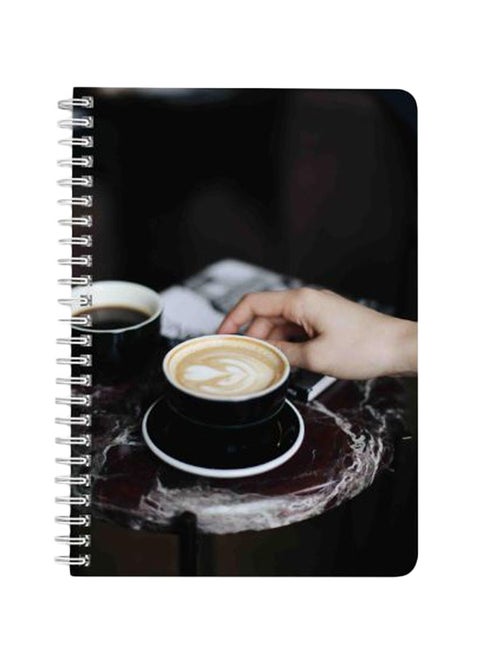 Cup Of Cappuccino A5 Spiral Bound Notebook Black/Light Brown
