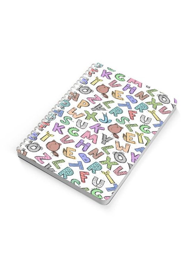 LOWHA - Cute Alphabets A5 Spiral Bound Notebook Multicolour - Image 1