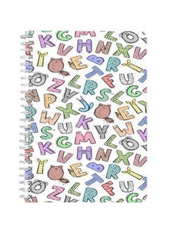 Cute Alphabets A5 Spiral Bound Notebook Multicolour