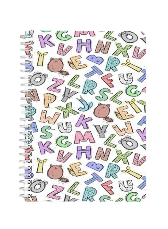 LOWHA - Cute Alphabets A5 Spiral Bound Notebook Multicolour - Image 1