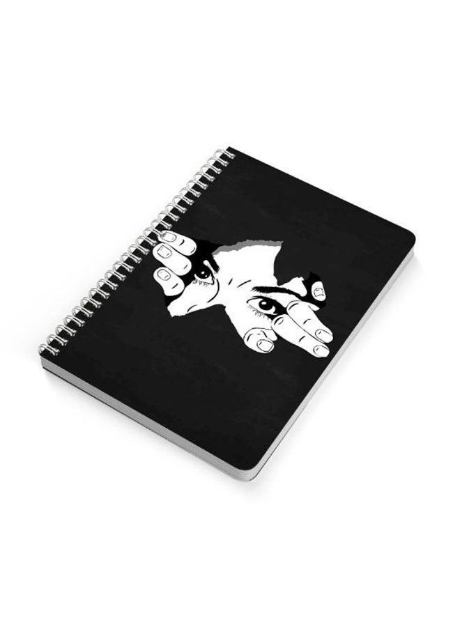 LOWHA - A5 Spiral Bound Notebook Black/White - Image 1