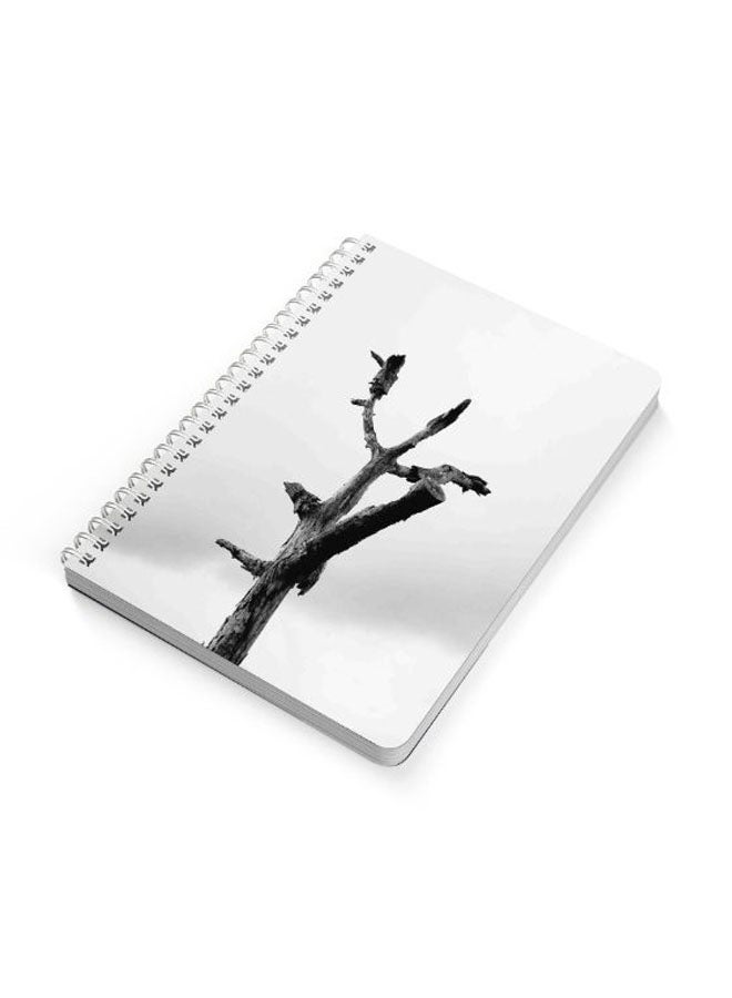 LOWHA - Dark Dead Tree A5 Spiral Bound Notebook Light Grey/Black - Image 1