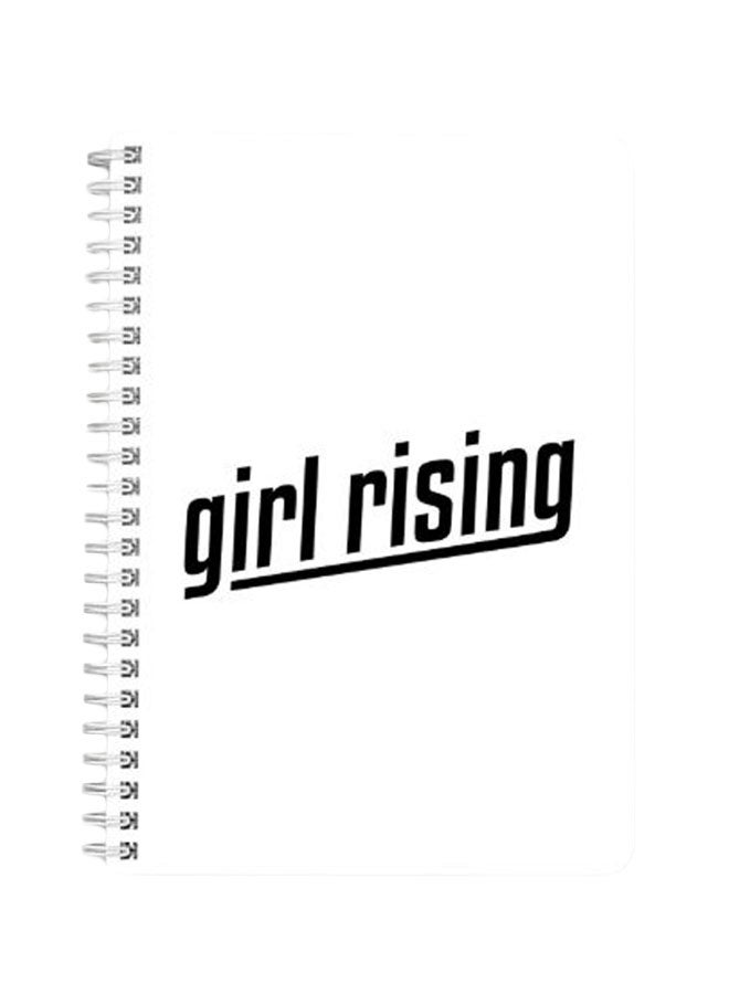 LOWHA Girl Rising Print A5 Spiral Bound Notebook Black/White  - Image 1