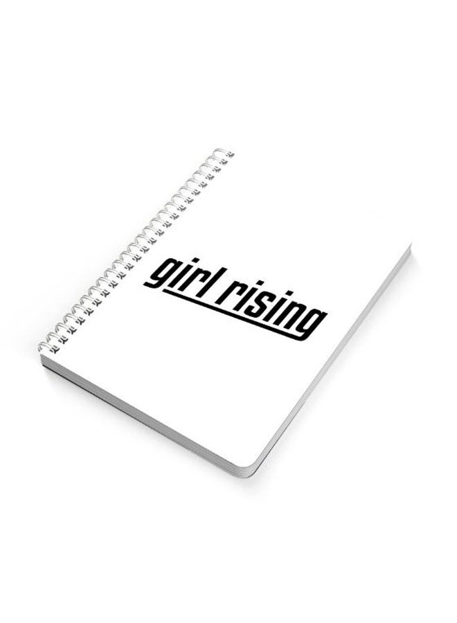 LOWHA Girl Rising Print A5 Spiral Bound Notebook Black/White  - Image 2