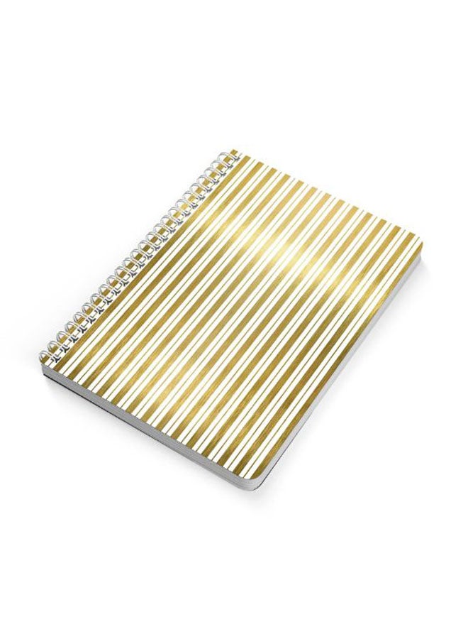 لوحة دفتر بسلك حلزوني مقاس A5 ذهب / أبيض - Image 2