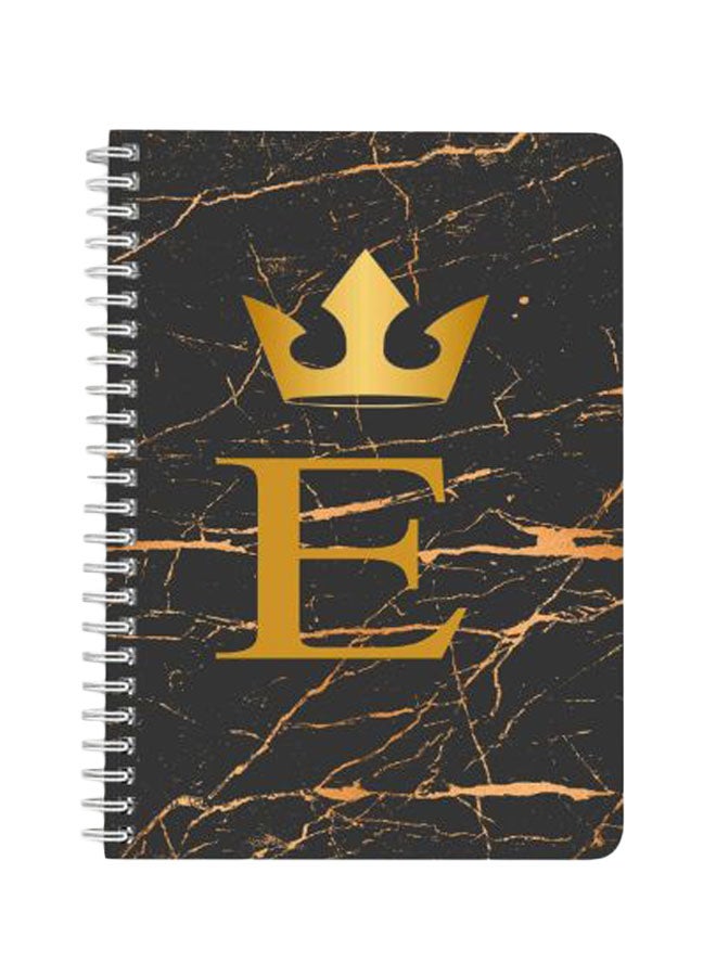 LOWHA Golden E Letter A5 Spiral Bound Notebook Gold/Black - Image 1