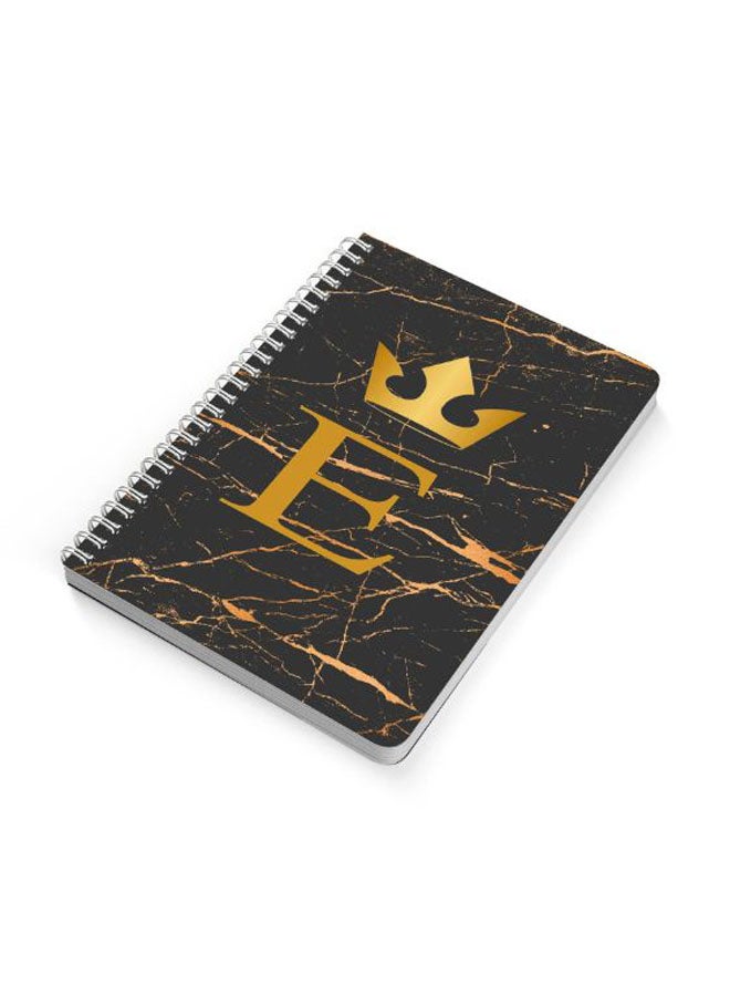 LOWHA Golden E Letter A5 Spiral Bound Notebook Gold/Black - Image 2