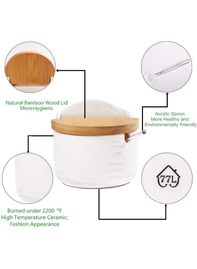 77L Sugar Bowl With Spoon White/Brown - Image 2