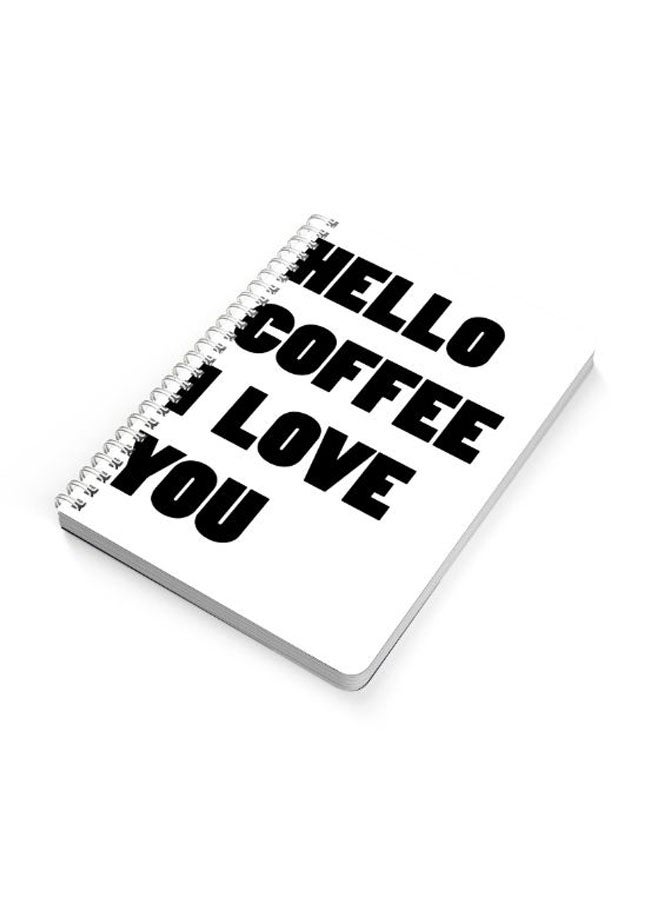 LOWHA Hello Coffee A5 Spiral Bound Notebook Black/White - Image 2