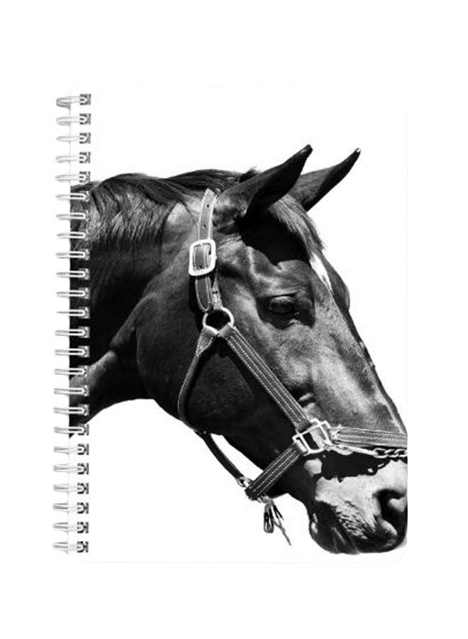 LOWHA Horse A5 Spiral Bound Notebook Black/White - Image 1