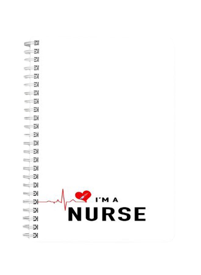 LOWHA I Am A Nurse A5 Spiral Bound Notebook Black/White  - Image 1