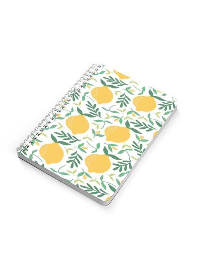 لوحة دفتر ملاحظات بسلك مقاس A5 بتصميم ليمون أخضر/ أصفر/ أبيض - Image 2