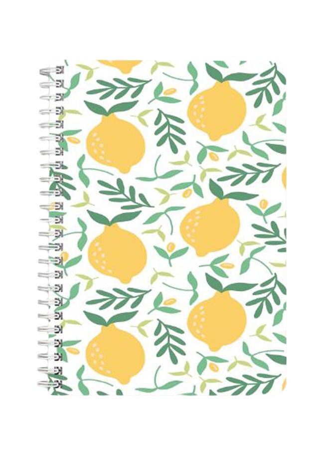 لوحة دفتر ملاحظات بسلك مقاس A5 بتصميم ليمون أخضر/ أصفر/ أبيض - Image 1