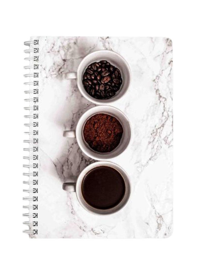 LOWHA Marbled Coffee A5 Spiral Bound Notebook Brown/Light Grey - Image 1