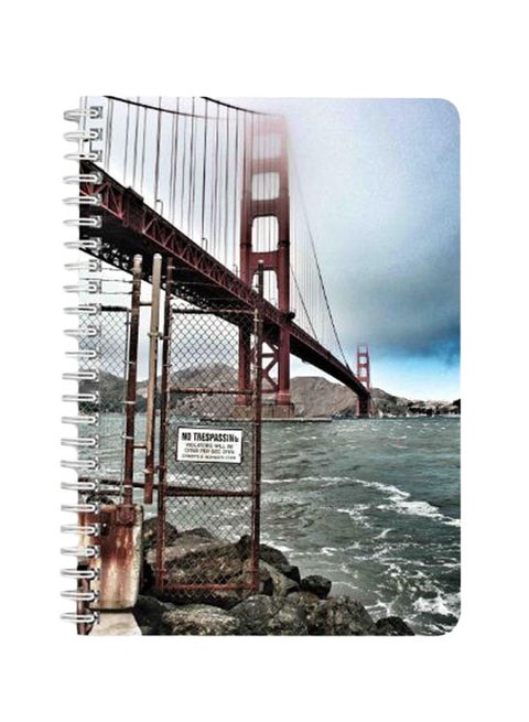 Metal Bridge On Under Clouds A5 Spiral Bound Notebook Multicolour