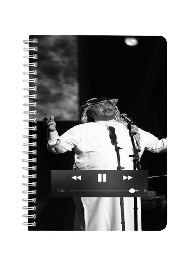 LOWHA - Mohammed Abdo Singing A5 Spiral Bound Notebook Black/White - Image 1