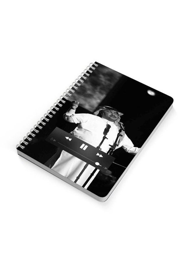 LOWHA - Mohammed Abdo Singing A5 Spiral Bound Notebook Black/White - Image 1