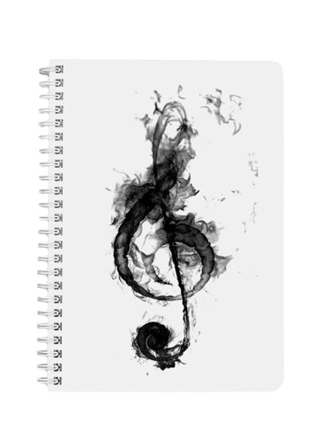 LOWHA - Music A5 Spiral Bound Notebook Black/Light Grey - Image 1