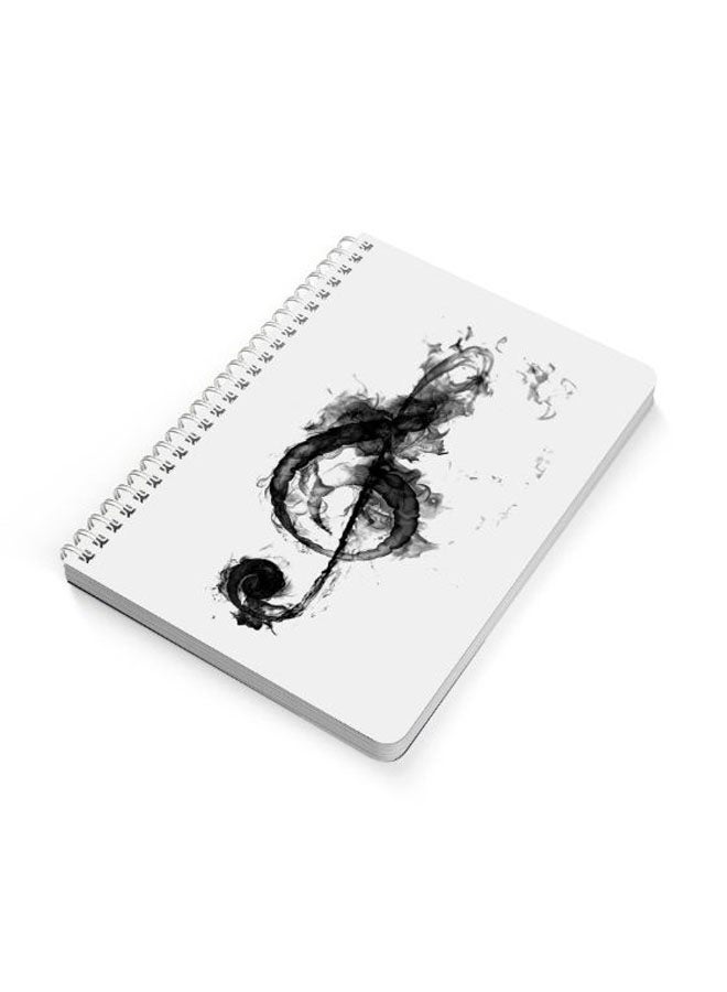 LOWHA - Music A5 Spiral Bound Notebook Black/Light Grey - Image 1