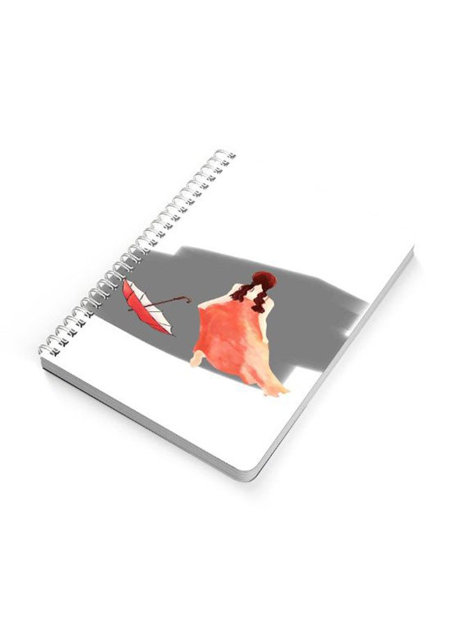 LOWHA A5 Spiral Bound Notebook Grey/Pink/White - Image 2