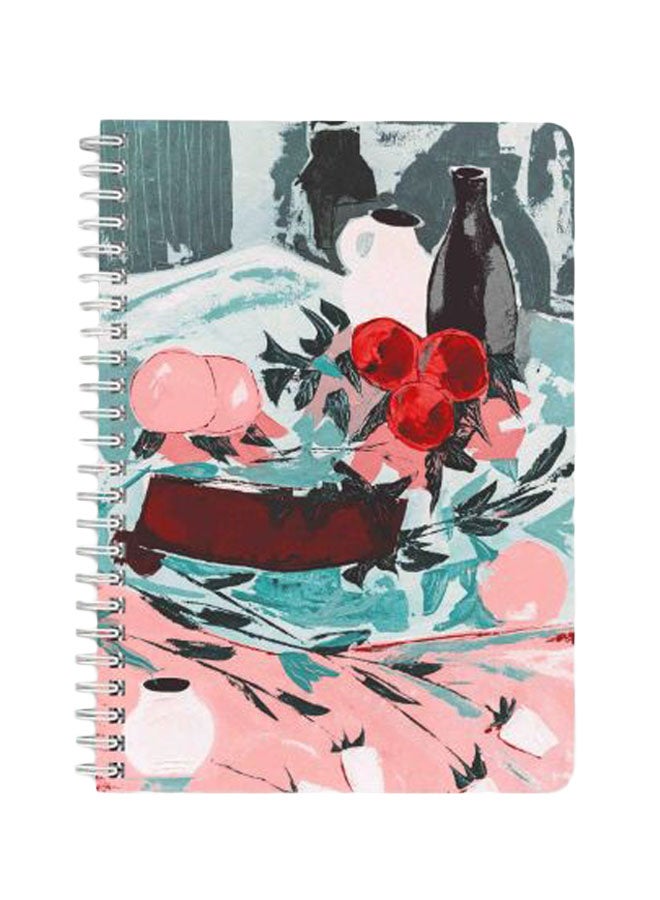 LOWHA Cherry Print Garment A5 Spiral Bound Notebook Multicolour  - Image 1