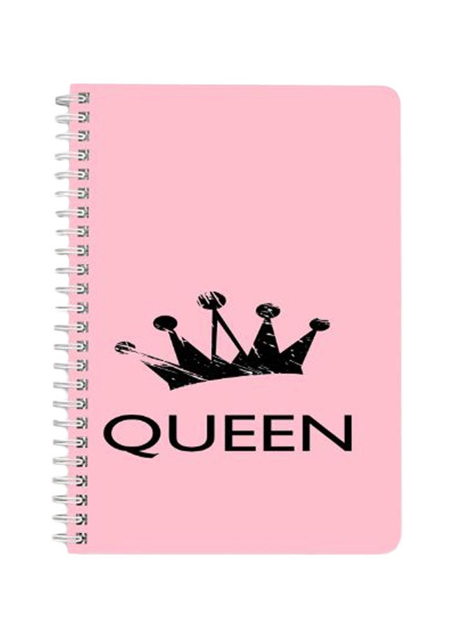 LOWHA Queen A5 Spiral Bound Notebook Black/Pink - Image 1