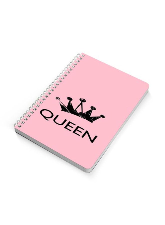 LOWHA Queen A5 Spiral Bound Notebook Black/Pink - Image 2