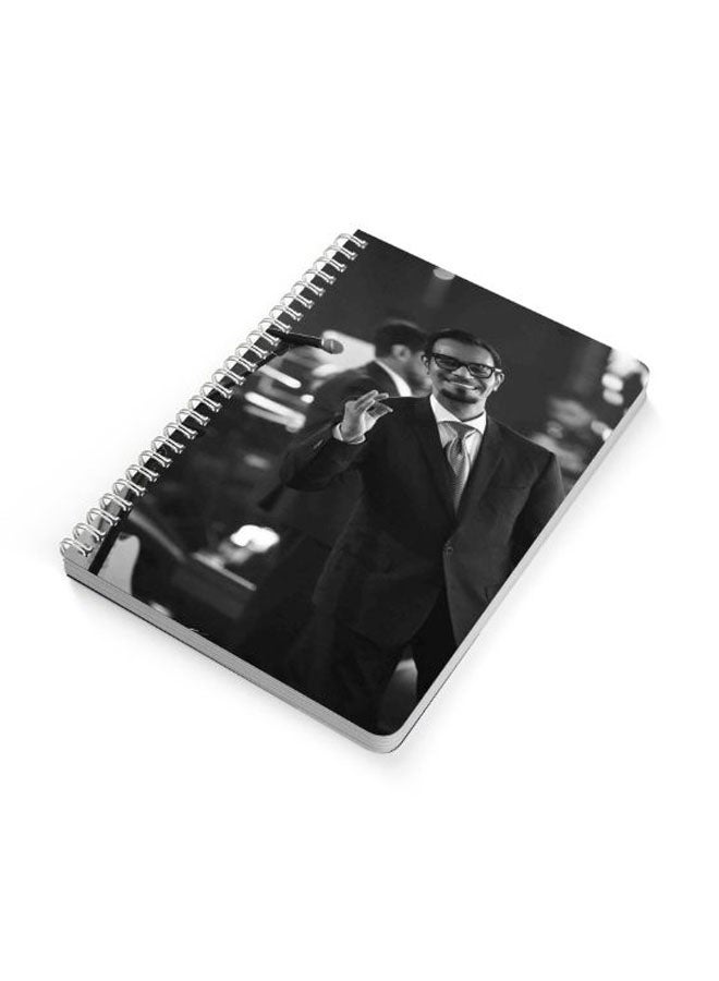 LOWHA Rabeh Saqer A5 Spiral Bound Notebook Black/White  - Image 2