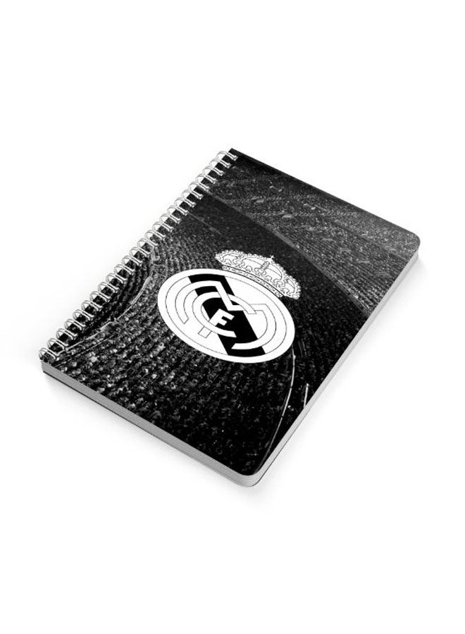 LOWHA - Real Madrid A5 Spiral Bound Notebook Black/White - Image 1