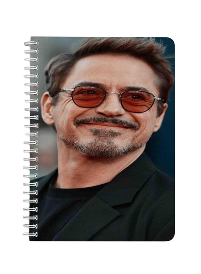 LOWHA Robert Downey A5 Spiral Bound Notebook Beige/Black  - Image 1