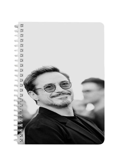 Robert Downey A5 Spiral Bound Notebook Black/Grey