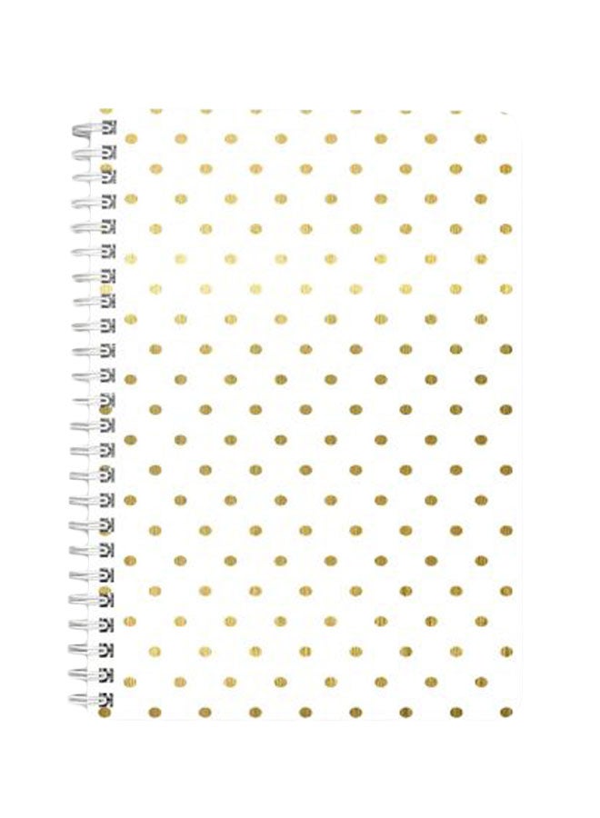 لوحة دفتر بسلك حلزوني مقاس A5 ذهبي/ أبيض - Image 1