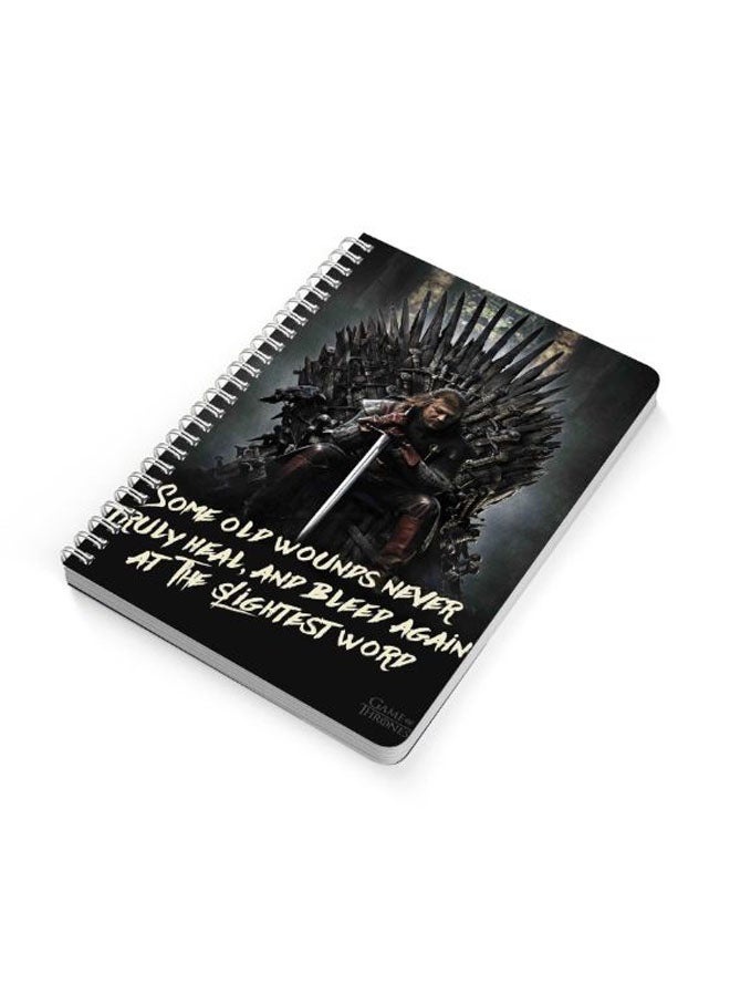 لوحة دفتر بسلك حلزوني مقاس A5 أسود/أصفر/فضي - Image 2