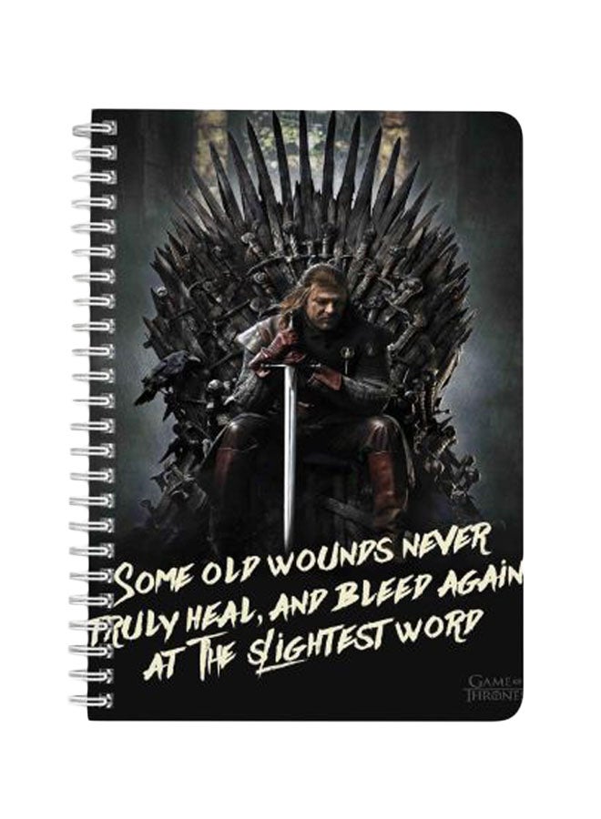 لوحة دفتر بسلك حلزوني مقاس A5 أسود/أصفر/فضي - Image 1