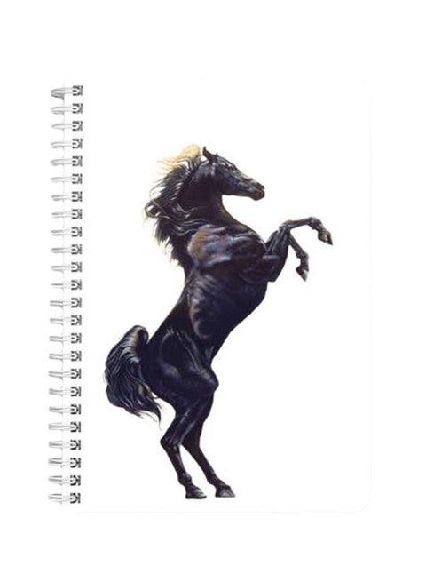 Standing Horse A5 Spiral Bound Notebook Black/White