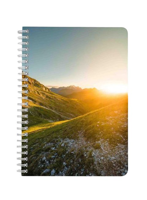 Sun Rise On Mountains A5 Spiral Bound Notebook Multicolour