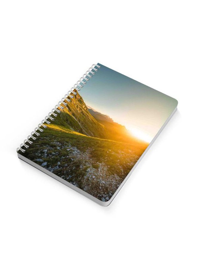 Sun Rise On Mountains A5 Spiral Bound Notebook Multicolour