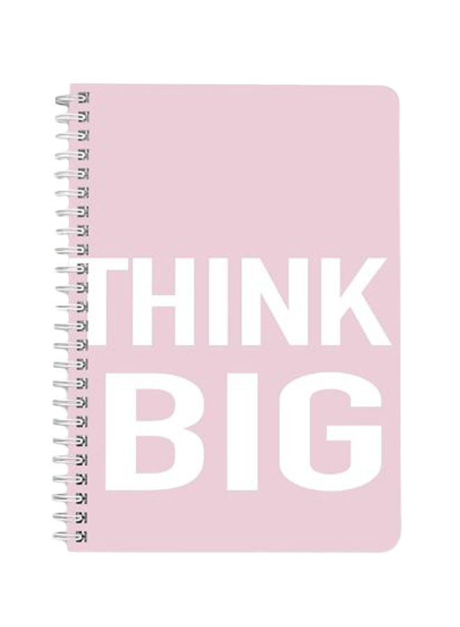 LOWHA - Think Big A5 Spiral Bound Notebook Pink/White - Image 1