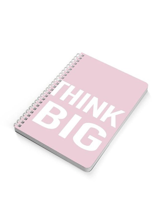 LOWHA - Think Big A5 Spiral Bound Notebook Pink/White - Image 1