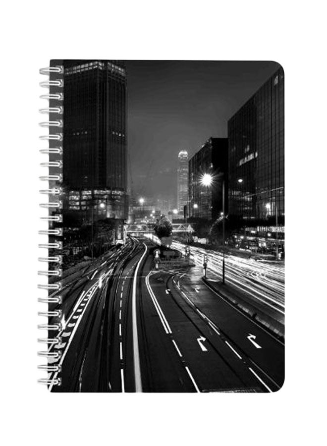 LOWHA - Time Lapsed Street Photography A5 Spiral Bound Notebook Black/White - Image 1