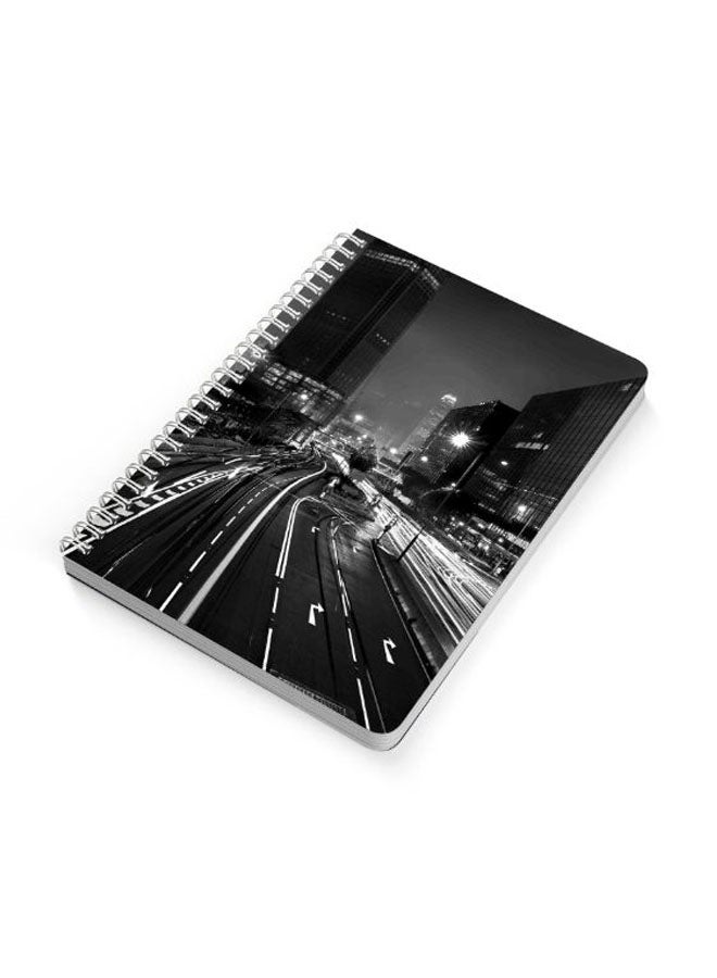 LOWHA - Time Lapsed Street Photography A5 Spiral Bound Notebook Black/White - Image 1