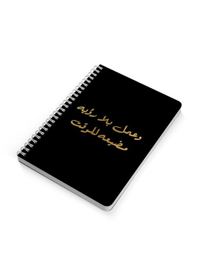 LOWHA Time Waste A5 Spiral Bound Notebook Black/Gold  - Image 2