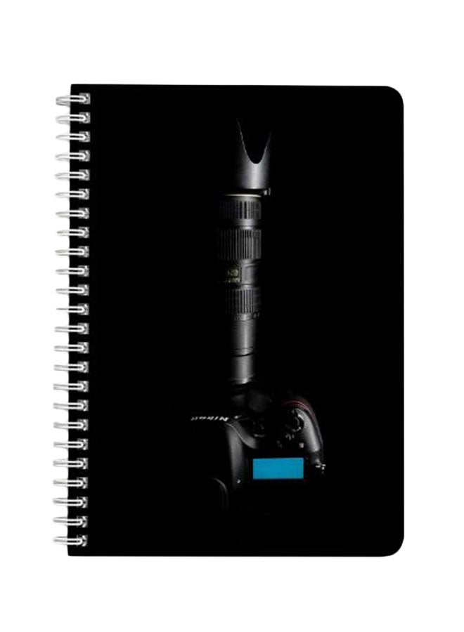 لوحة دفتر ملاحظات بسلك حلزوني مقاس A5 مزين بصورة لكاميرا نيكون الأسود / الأزرق - Image 1