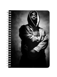 LOWHA Tupac Shakur A5 Spiral Bound Notebook Black/Grey  - Image 1