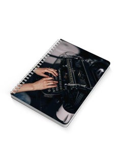 LOWHA Vintage Typewriter A5 Spiral Bound Notebook Beige/Black  - Image 2