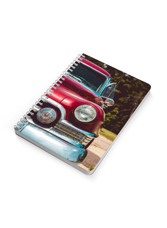 LOWHA Vintage Car A5 Spiral Bound Notebook Multicolour - Image 2