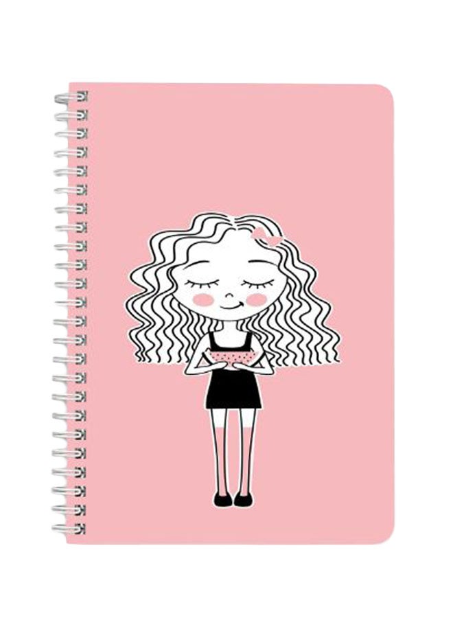 LOWHA Watermelon Girl A5 Spiral Bound Notebook Pink/Black/White - Image 1