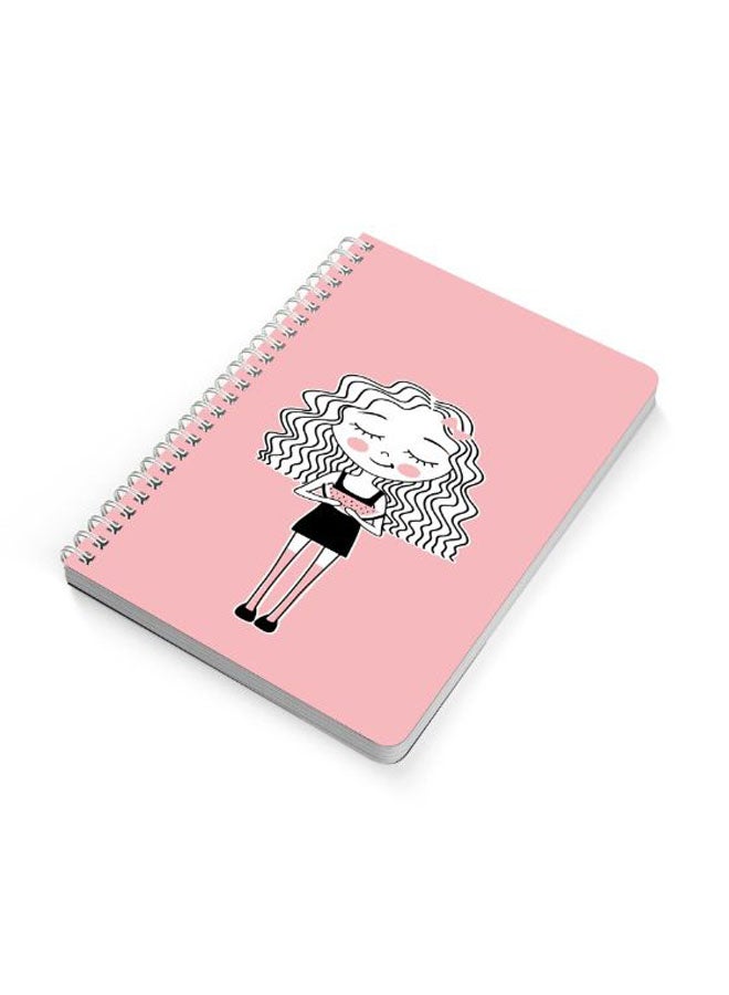 LOWHA Watermelon Girl A5 Spiral Bound Notebook Pink/Black/White - Image 2